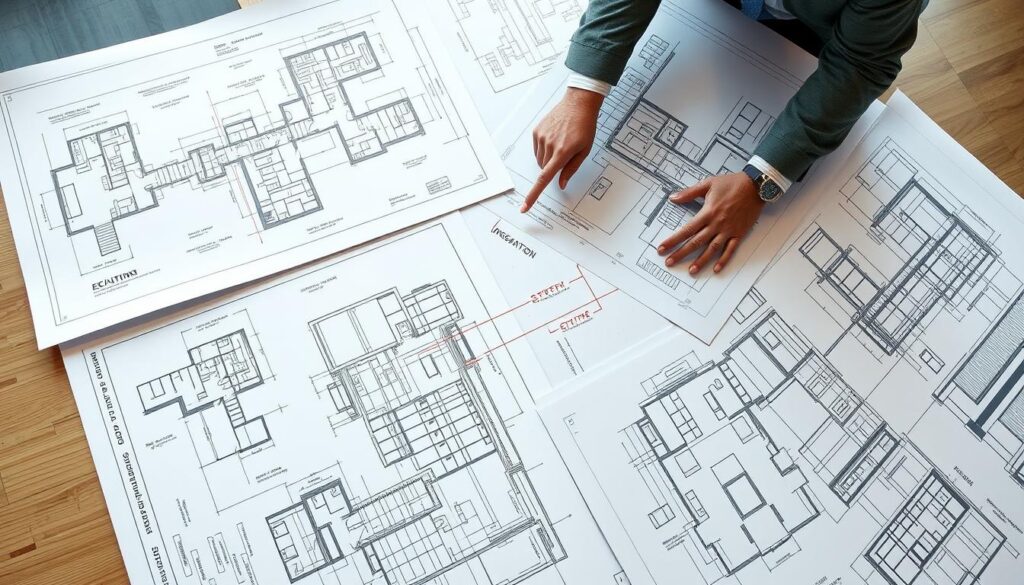 Civil drawings showing collaborative work between engineers and architects Civil drawings showing collaborative work between engineers and architects