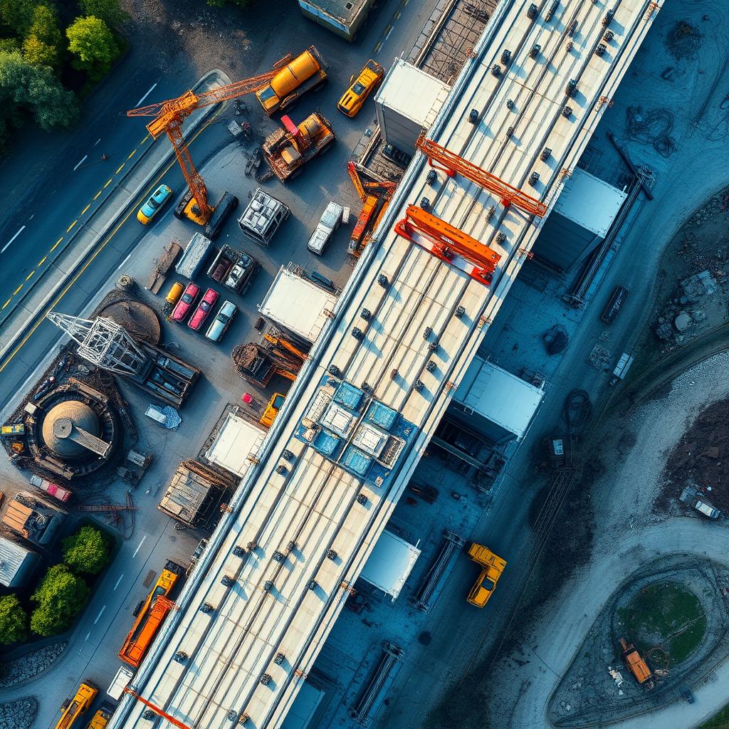Complex civil engineering project showing management challenges