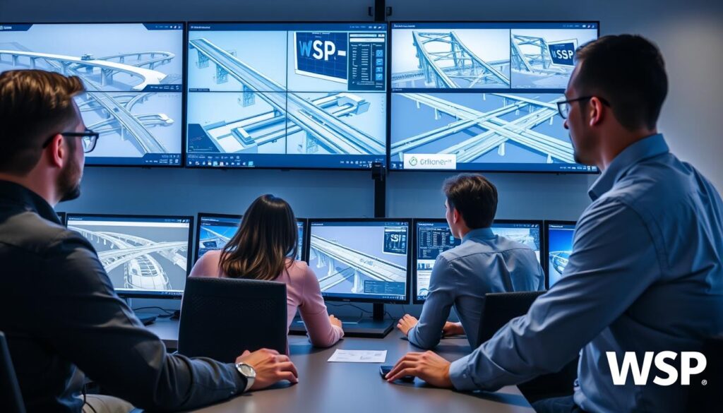 WSP Global engineers working on complex transportation infrastructure design WSP Global engineers working on complex transportation infrastructure design