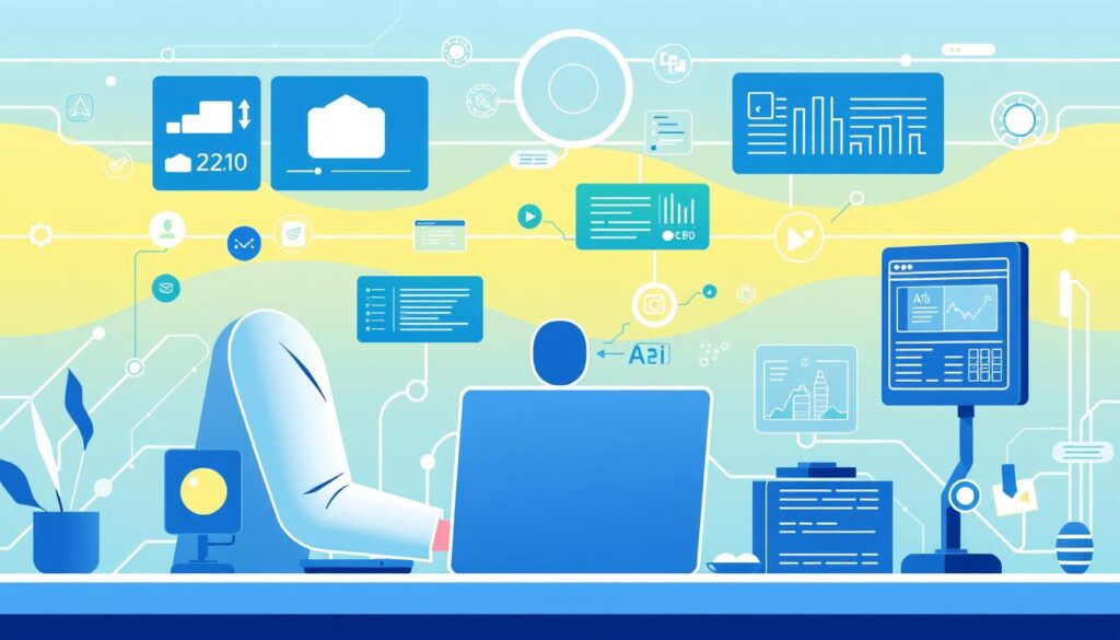 A person collaborating with AI through effective prompt engineering, showing the future of human-AI interaction A person collaborating with AI through effective prompt engineering, showing the future of human-AI interaction