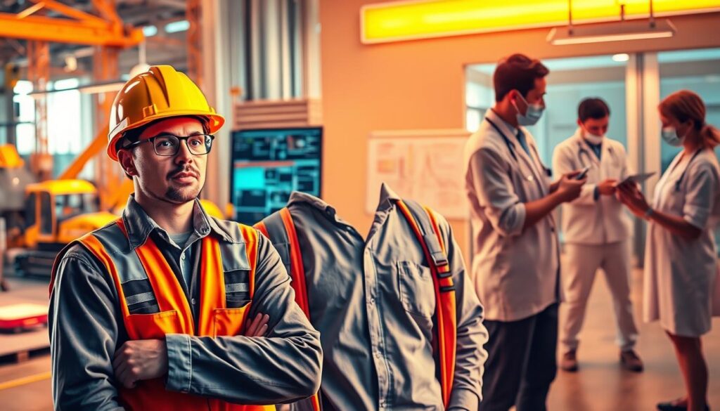 A vibrant and dynamic scene depicting the versatile role of a project manager across various industries. In the foreground, a focused project manager overseeing a construction site, surrounded by workers in hard hats and heavy machinery. In the middle ground, a project manager guiding a team of software developers, their laptops and whiteboards visible. In the background, a project manager collaborating with medical professionals in a hospital setting, reviewing charts and discussing plans. Warm lighting illuminates the scene, creating a sense of productive energy and collaboration. The image conveys the adaptability and leadership required of a project manager, seamlessly navigating the unique challenges of diverse work environments.
