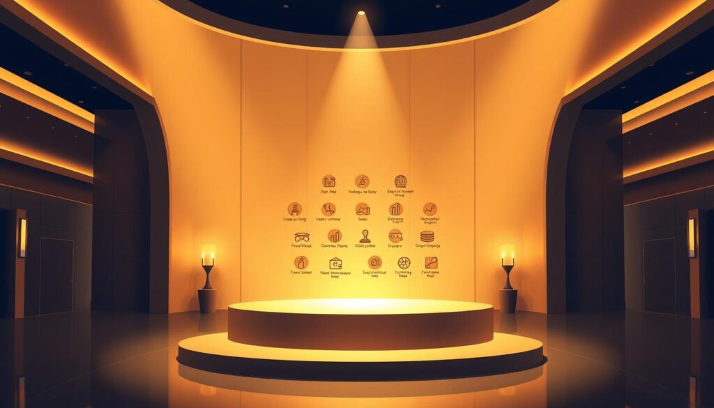 An elegant and informative illustration of the "IEK membership benefits". A central podium stands proudly, showcasing a collection of gleaming icons representing the diverse advantages of joining the Institution of Engineers of Kenya. Surrounding the podium, a warm and professional environment unfolds, with sleek architectural elements and a subdued color palette that exudes a sense of authority and prestige. Subtle lighting casts a soft glow, highlighting the key benefits while maintaining a sophisticated and inviting atmosphere. The overall composition conveys the value, credibility, and exclusivity of being an IEK member.