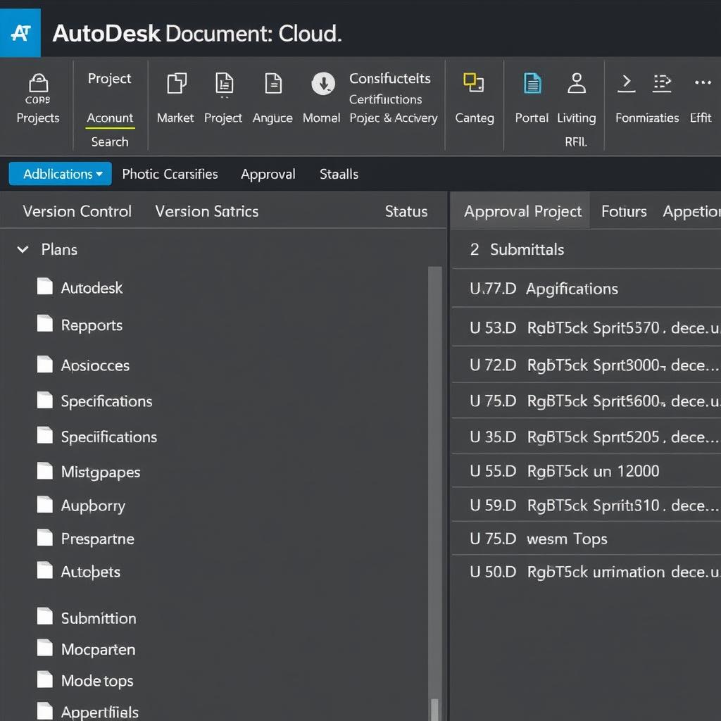 Autodesk Construction Cloud document management system showing organized project files Autodesk Construction Cloud document management system showing organized project files