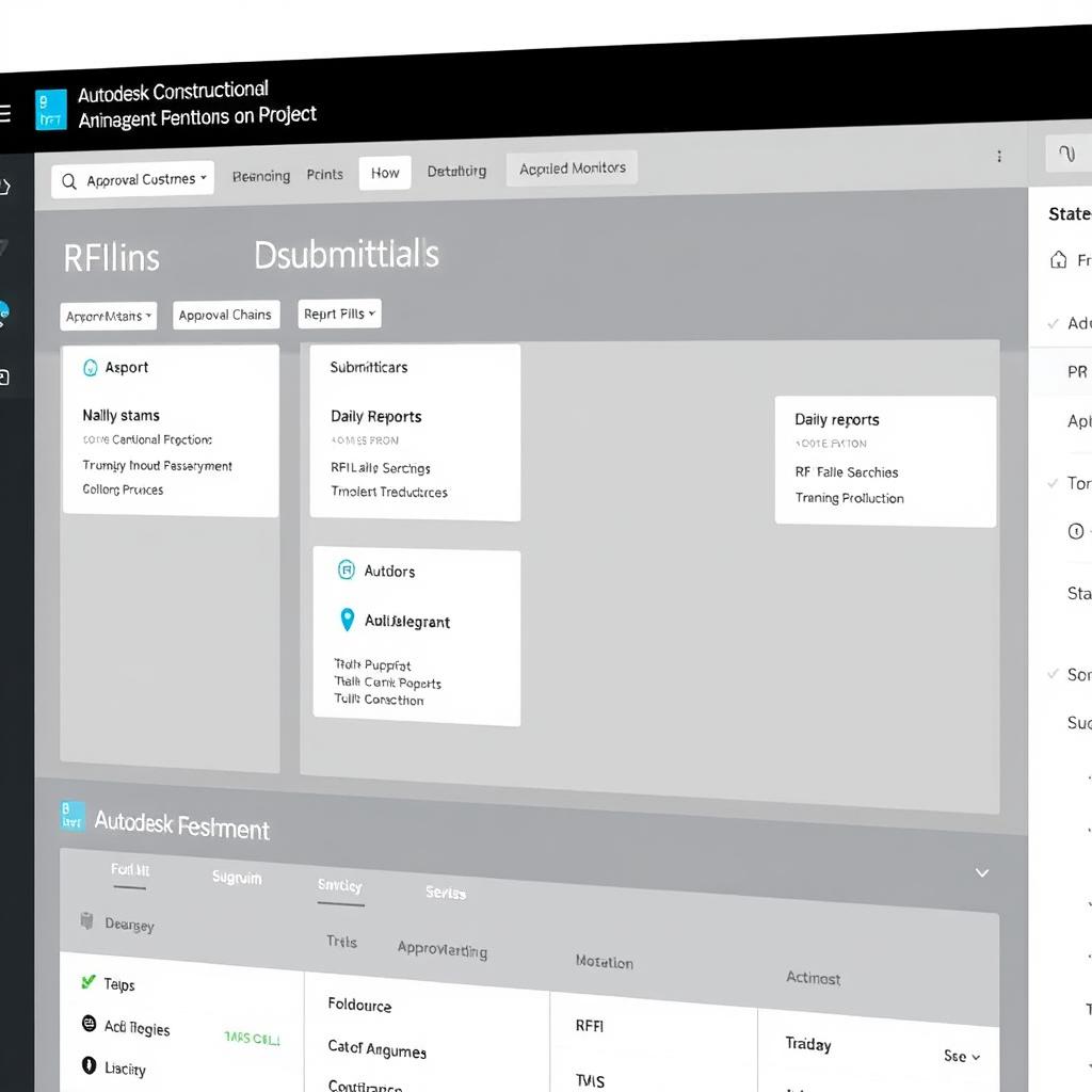 Autodesk Construction Cloud project management interface with RFIs and submittals Autodesk Construction Cloud project management interface with RFIs and submittals