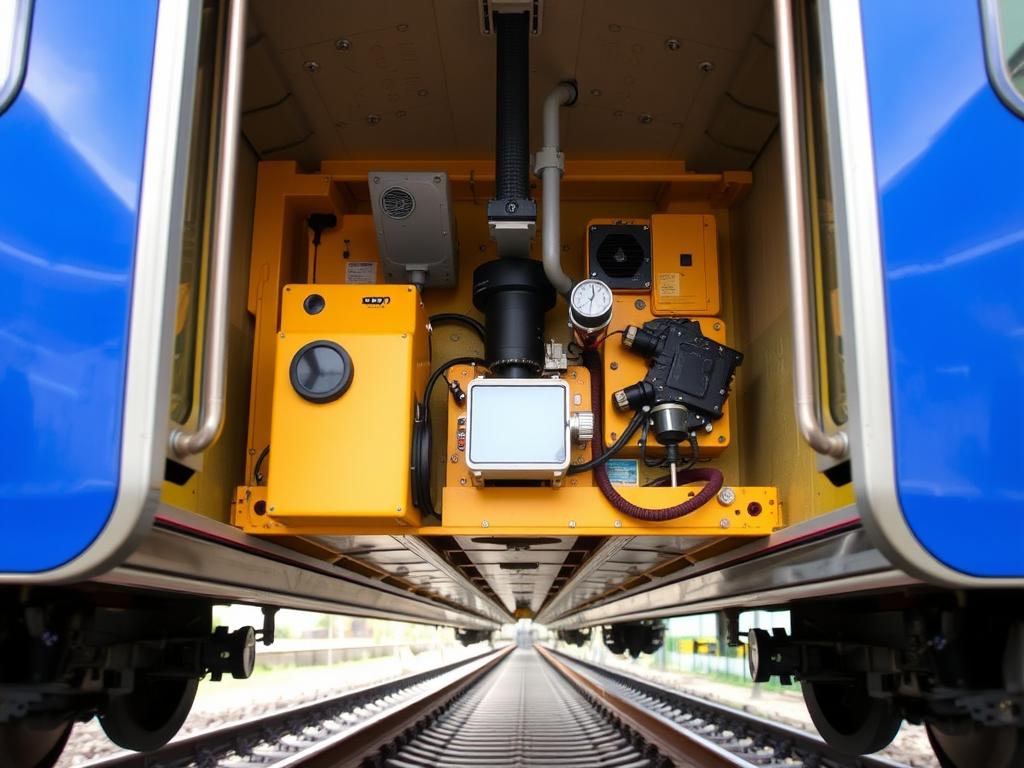Autonomous track geometry measurement system mounted on a regular passenger train