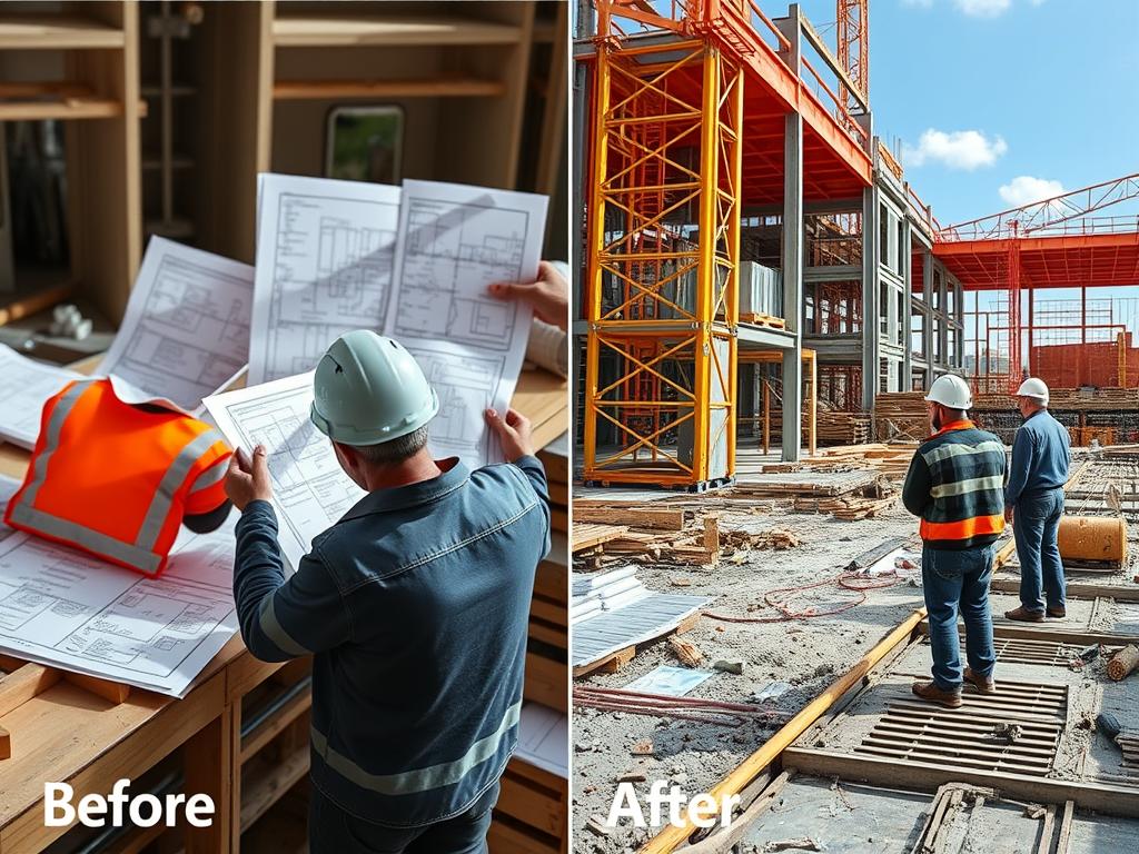 Before and after comparison showing reduced errors with Autodesk Construction Cloud Before and after comparison showing reduced errors with Autodesk Construction Cloud