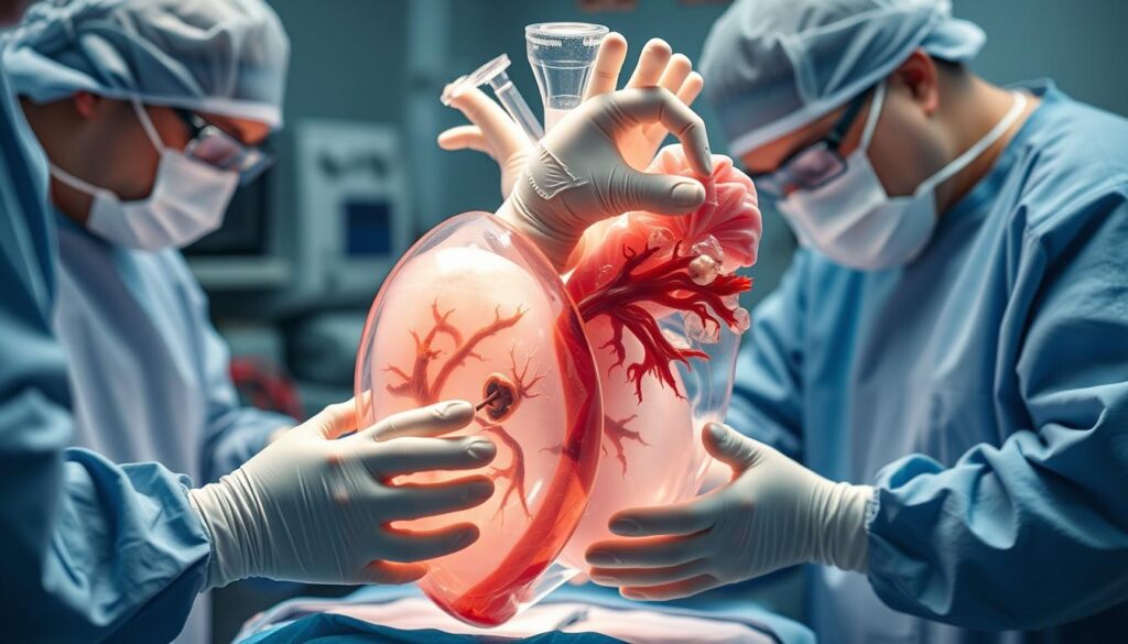 Bioengineered organ being prepared for transplantation Bioengineered organ being prepared for transplantation