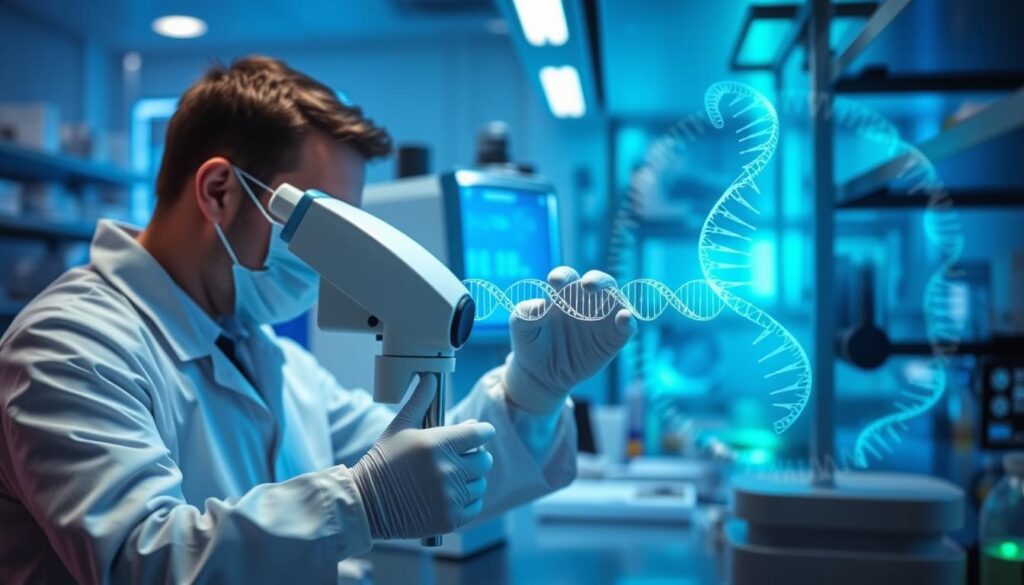 CRISPR gene editing technology being used in biotechnology research CRISPR gene editing technology being used in biotechnology research