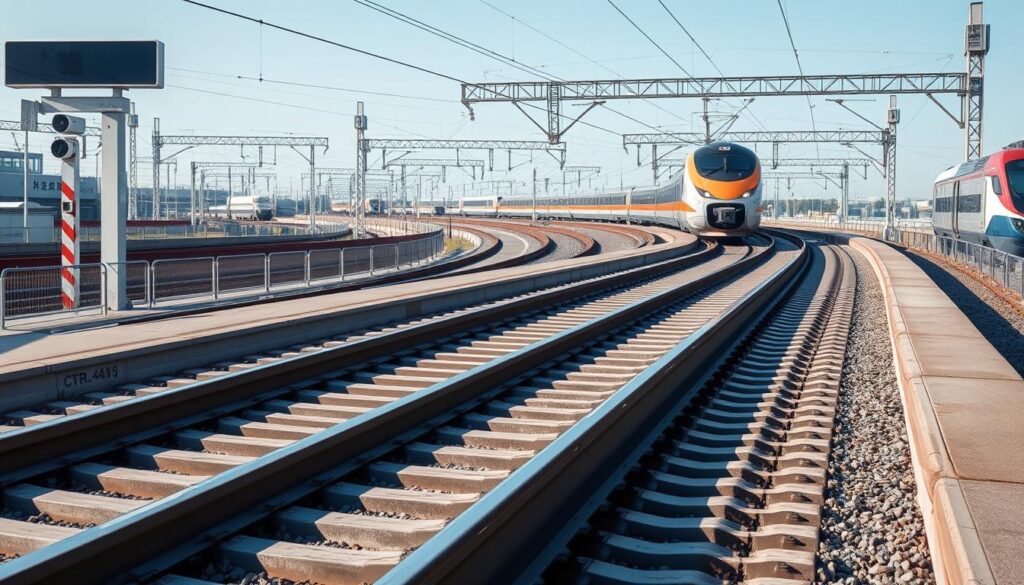 China's CR450 high-speed rail track with advanced monitoring systems visible