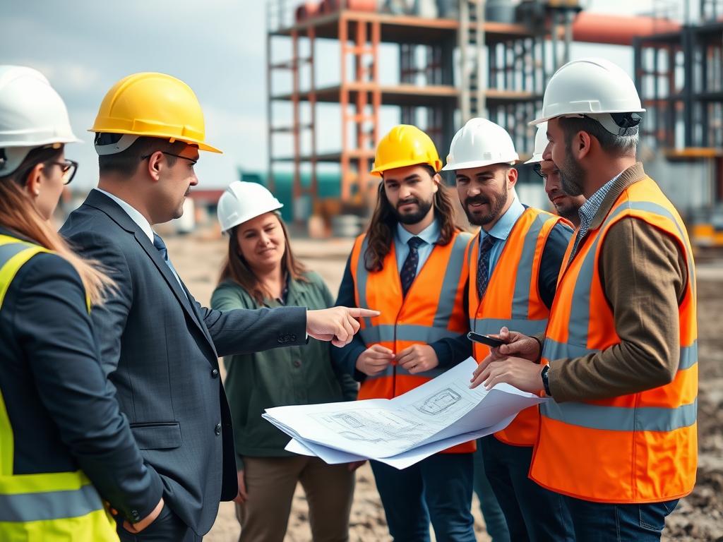 Civil engineer demonstrating leadership competencies on a UK infrastructure project site Civil engineer demonstrating leadership competencies on a UK infrastructure project site
