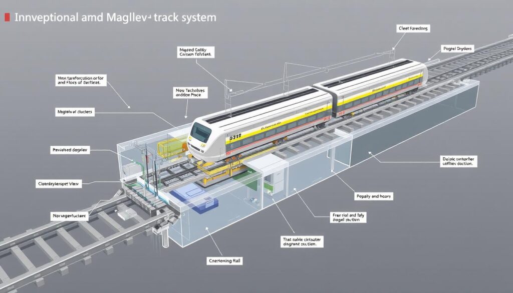 Conceptual design of integrated conventional and maglev track system