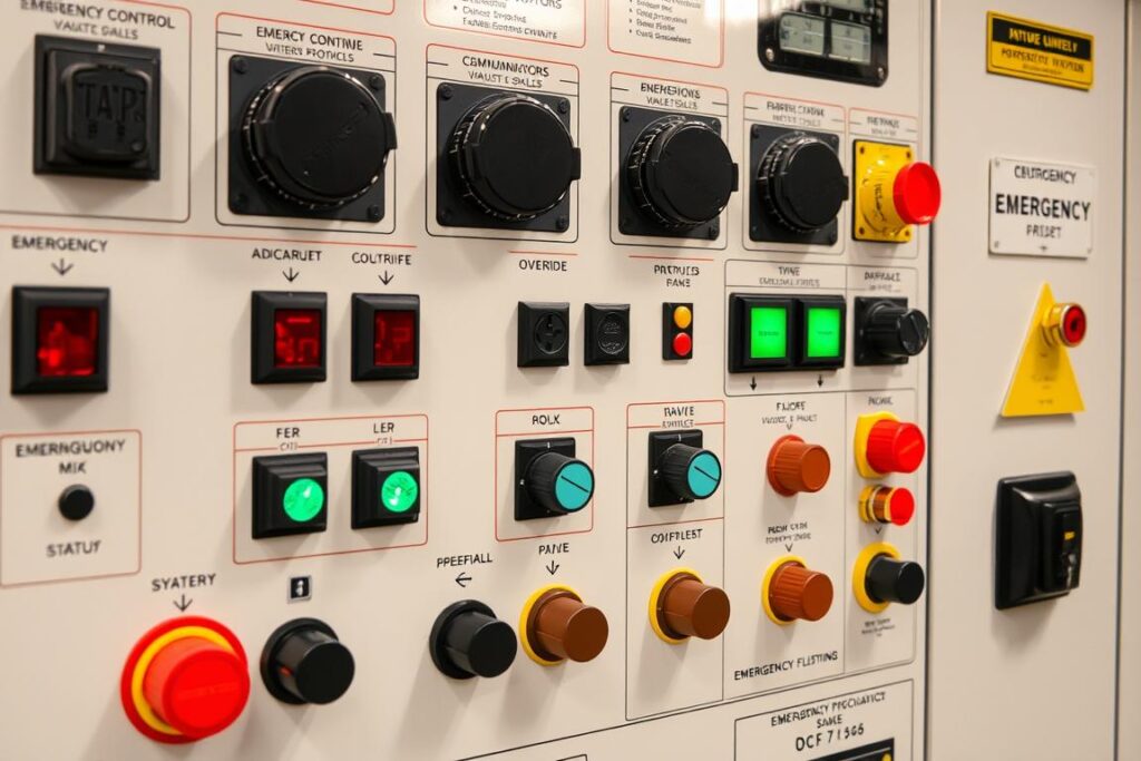 Emergency ventilation control panel with disaster response protocols and override systems Emergency ventilation control panel with disaster response protocols and override systems