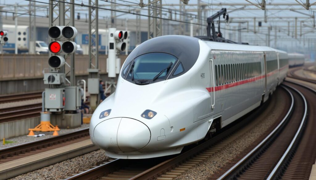 Japan's Shinkansen high-speed train with Digital ATC signaling system Japan's Shinkansen high-speed train with Digital ATC signaling system