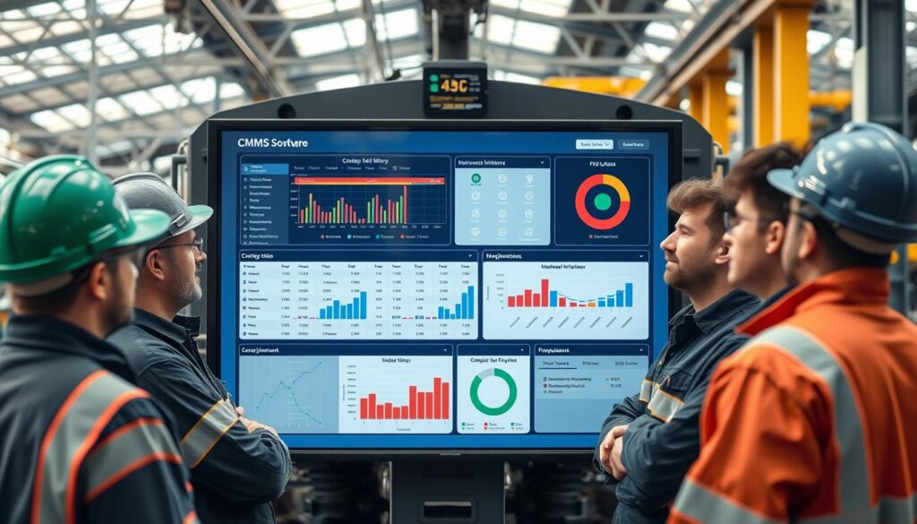 Maintenance team using digital CMMS software for rolling stock management Maintenance team using digital CMMS software for rolling stock management