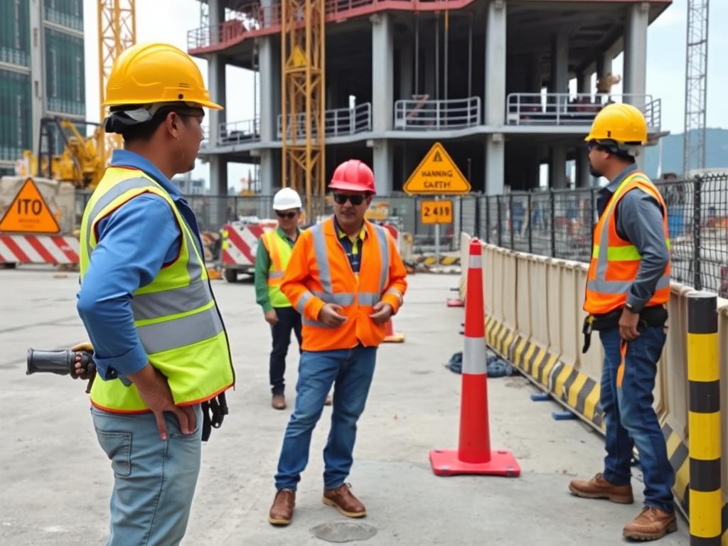 Malaysian construction site demonstrating safety practices