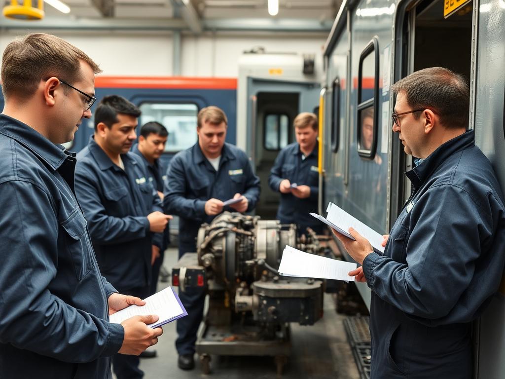 Rolling stock maintenance training session with technicians Rolling stock maintenance training session with technicians