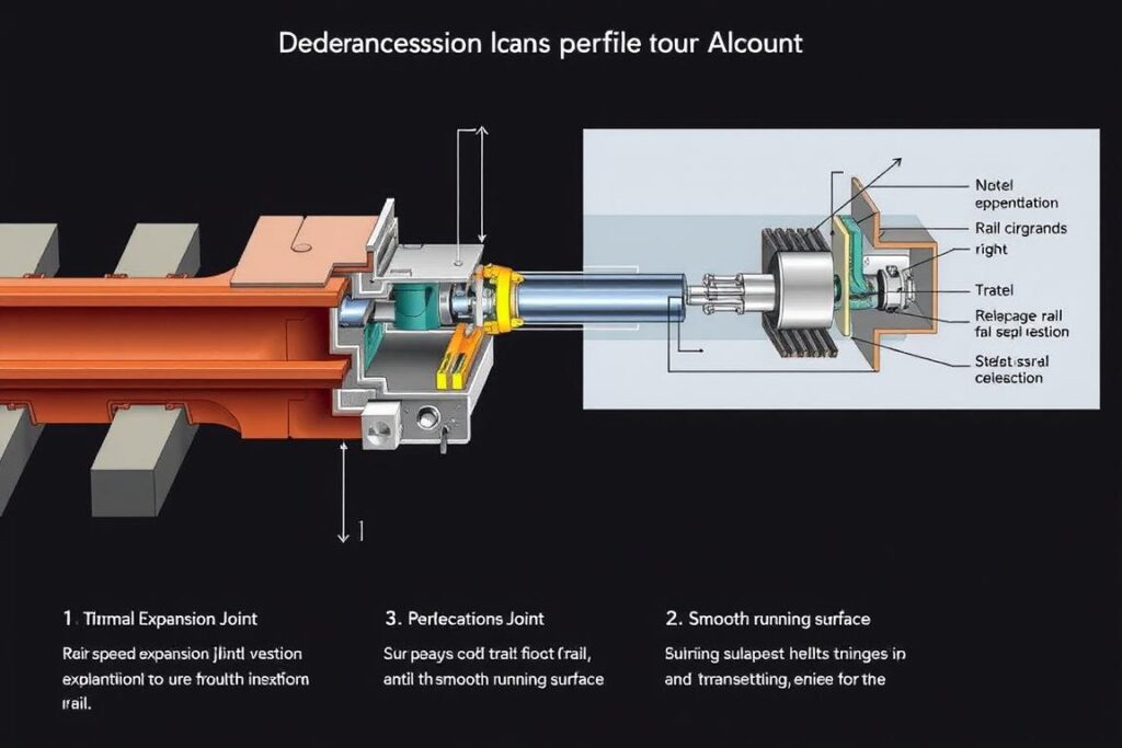 Thermal expansion joint mechanism in high-speed rail track